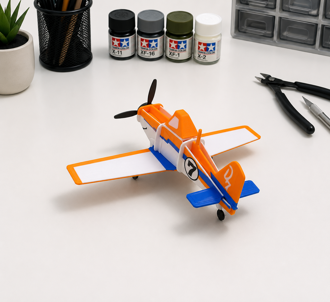 3D Printed Dusty Crophopper Model Kit – Inspired Cartoon Airplane Build Kit