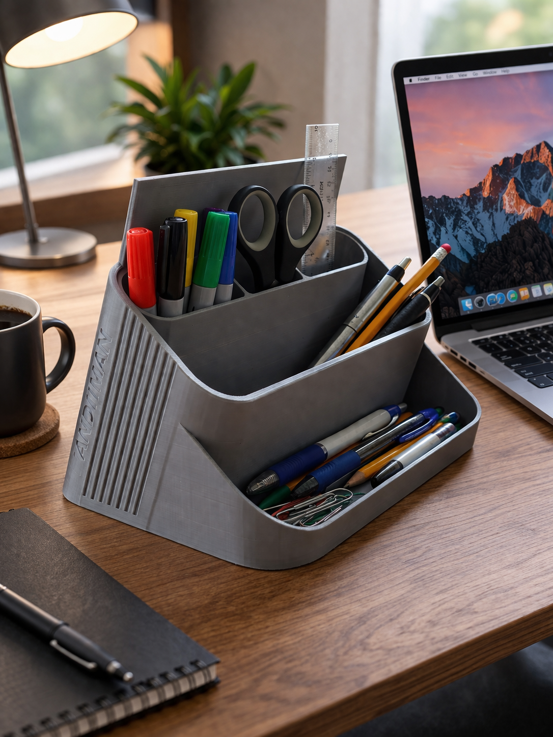 3D Printed Desk Organizer | Office Supply Holder | Pen Pencil and Stationery Storage Tray