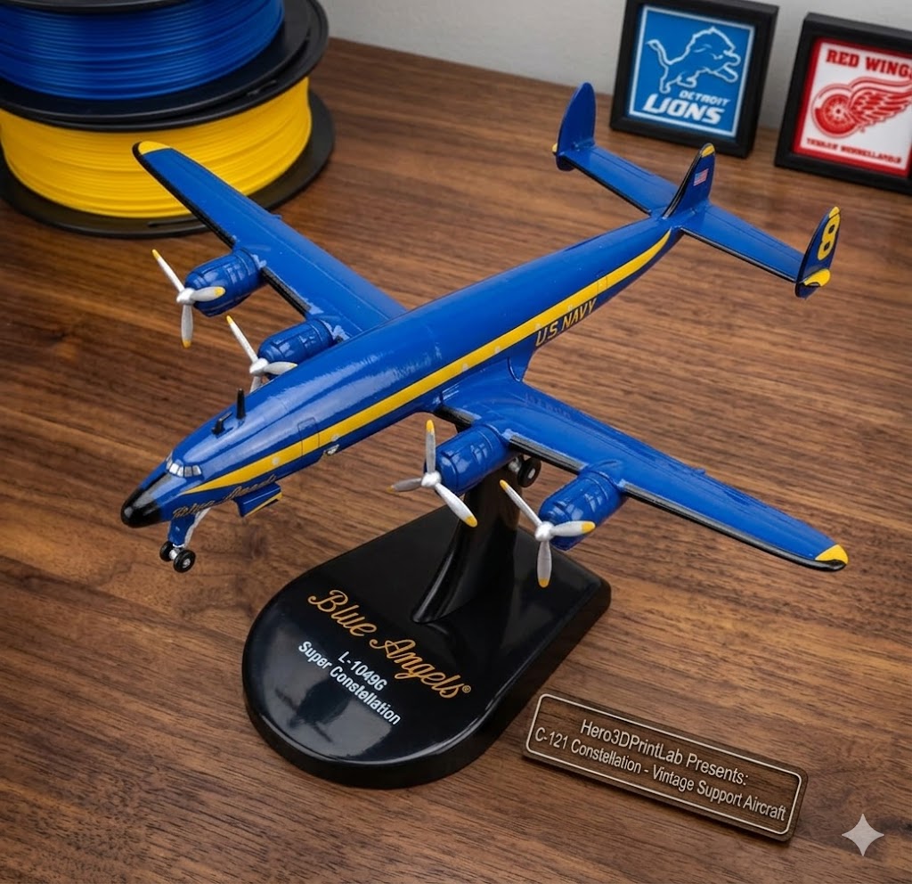 Blue Angels C-121J “Super Constellation” Die-Cast Aircraft Model – 1/300 Scale Display Plane