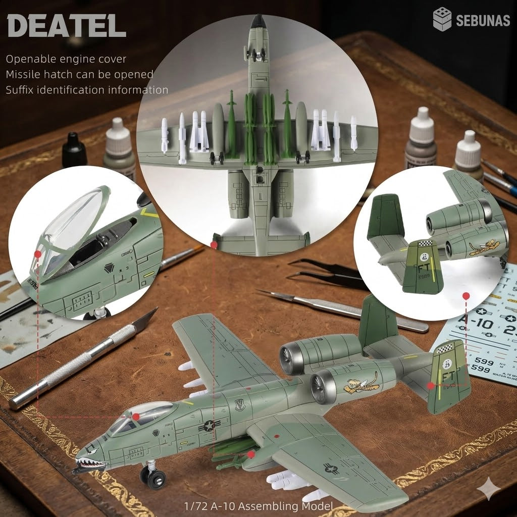 1:72 Scale A-10 Thunderbolt II Warthog Model Kit – 26 Piece Aircraft Build