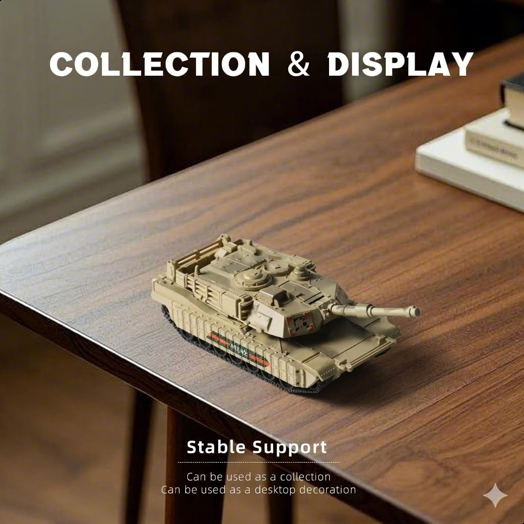 1/72 Scale M1A2 Military Tank Quick Build Model Kit – 9 Piece Main Battle Tank Build