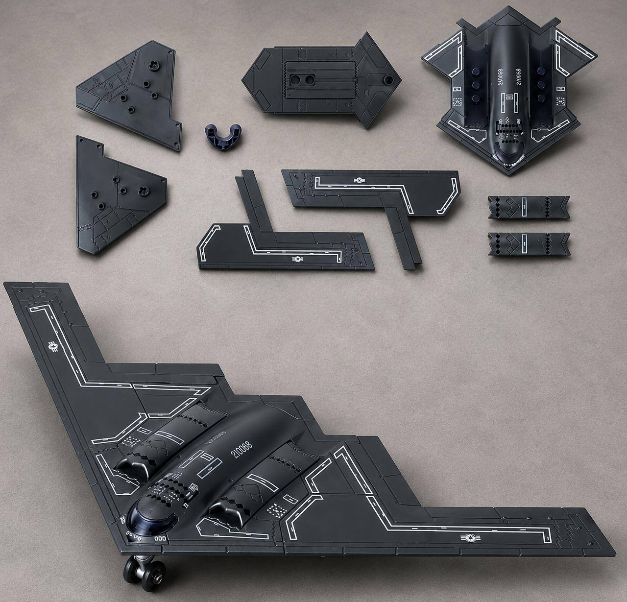 1/200 Scale B-2 Spirit Stealth Bomber Model Kit – 20 Piece Quick Build Aircraft