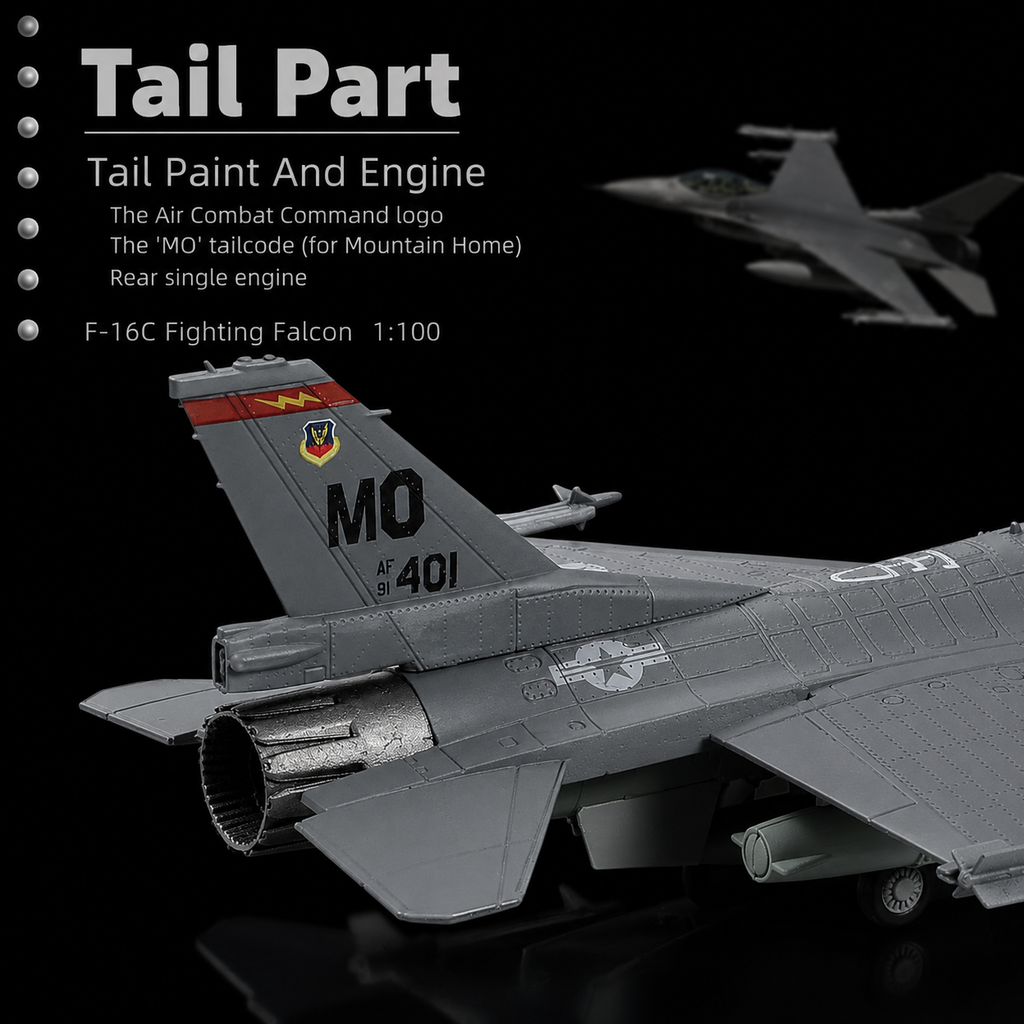 F-16C Fighting Falcon 3D Printed Model Kit – 1:100 Scale