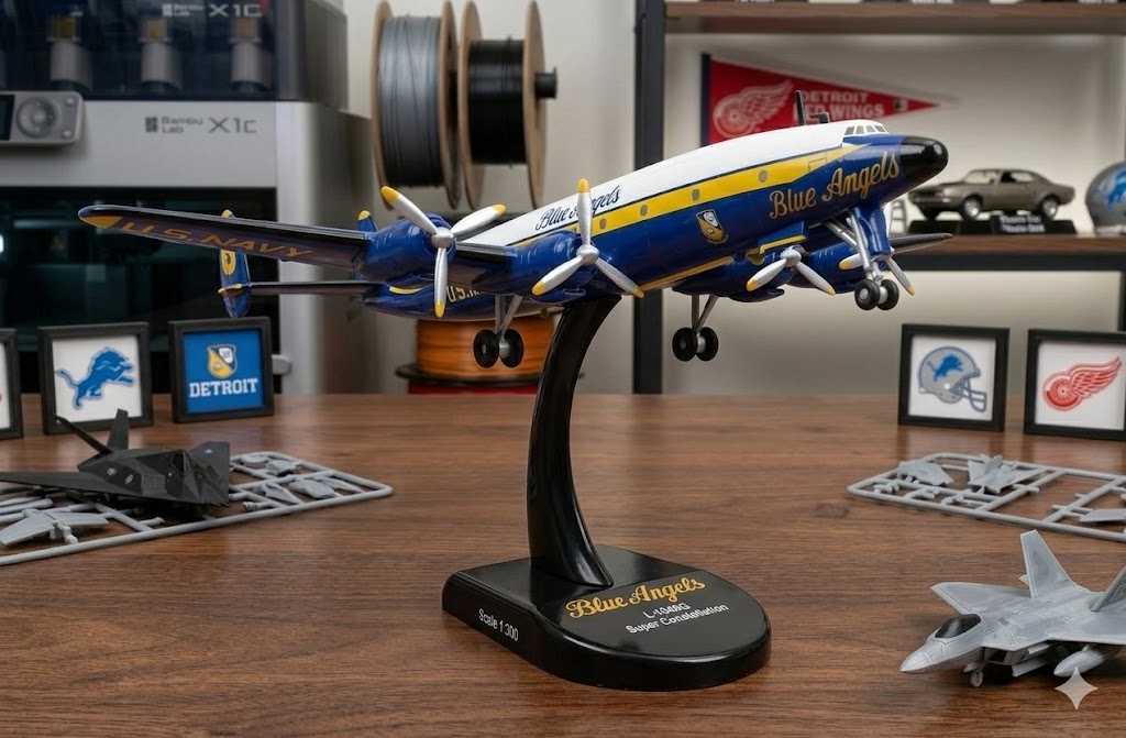 Blue Angels C-121J “Super Constellation” Die-Cast Aircraft Model – 1/300 Scale Display Plane