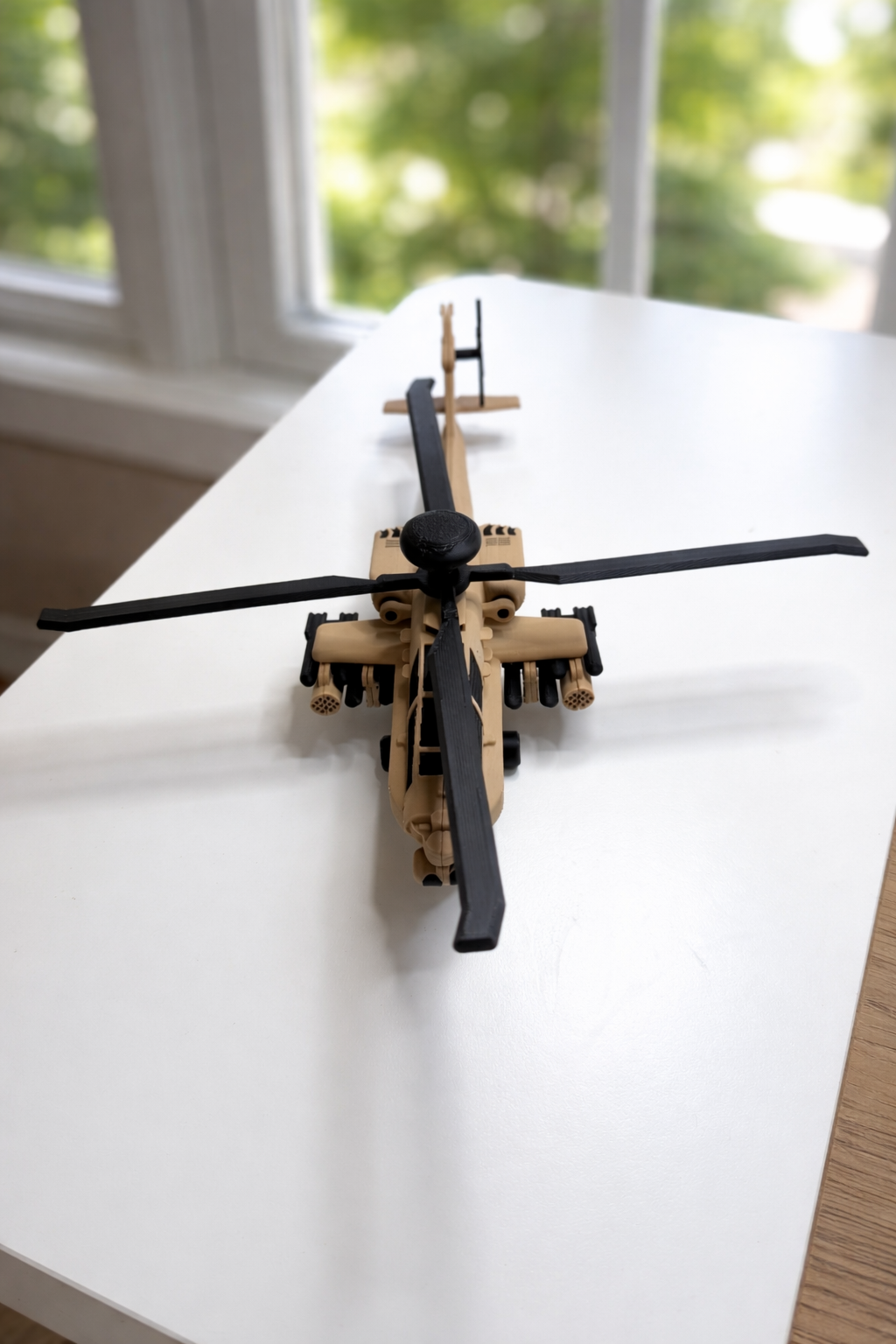 AH-64 Apache Helicopter 3D Printed Display Model – Military Attack Helicopter Edition