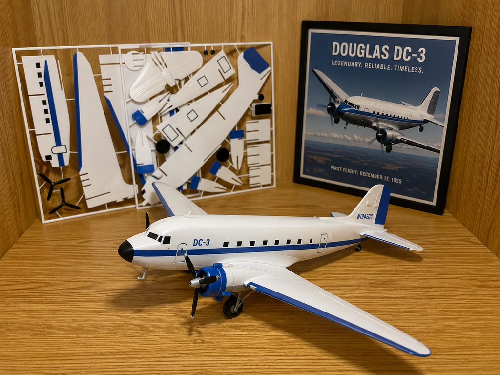 3D Printed DC-3 Airplane Model Kit – Classic Douglas Aircraft Build Kit