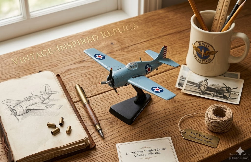 F4F Wildcat WWII Navy Fighter 3D Printed Model Kit – 1:87 Scale