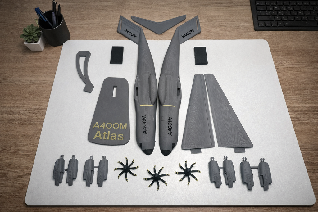 Airbus A400M Atlas 3D Printed Aircraft Model Kit – Military Cargo Plane Edition