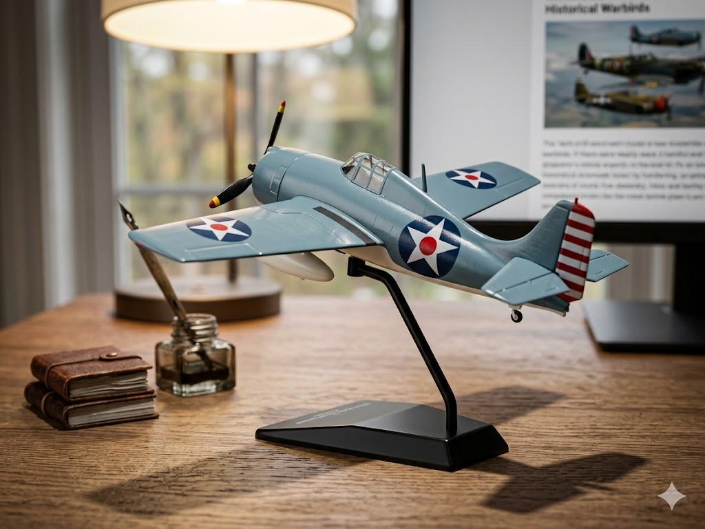 F4F Wildcat WWII Navy Fighter 3D Printed Model Kit – 1:87 Scale