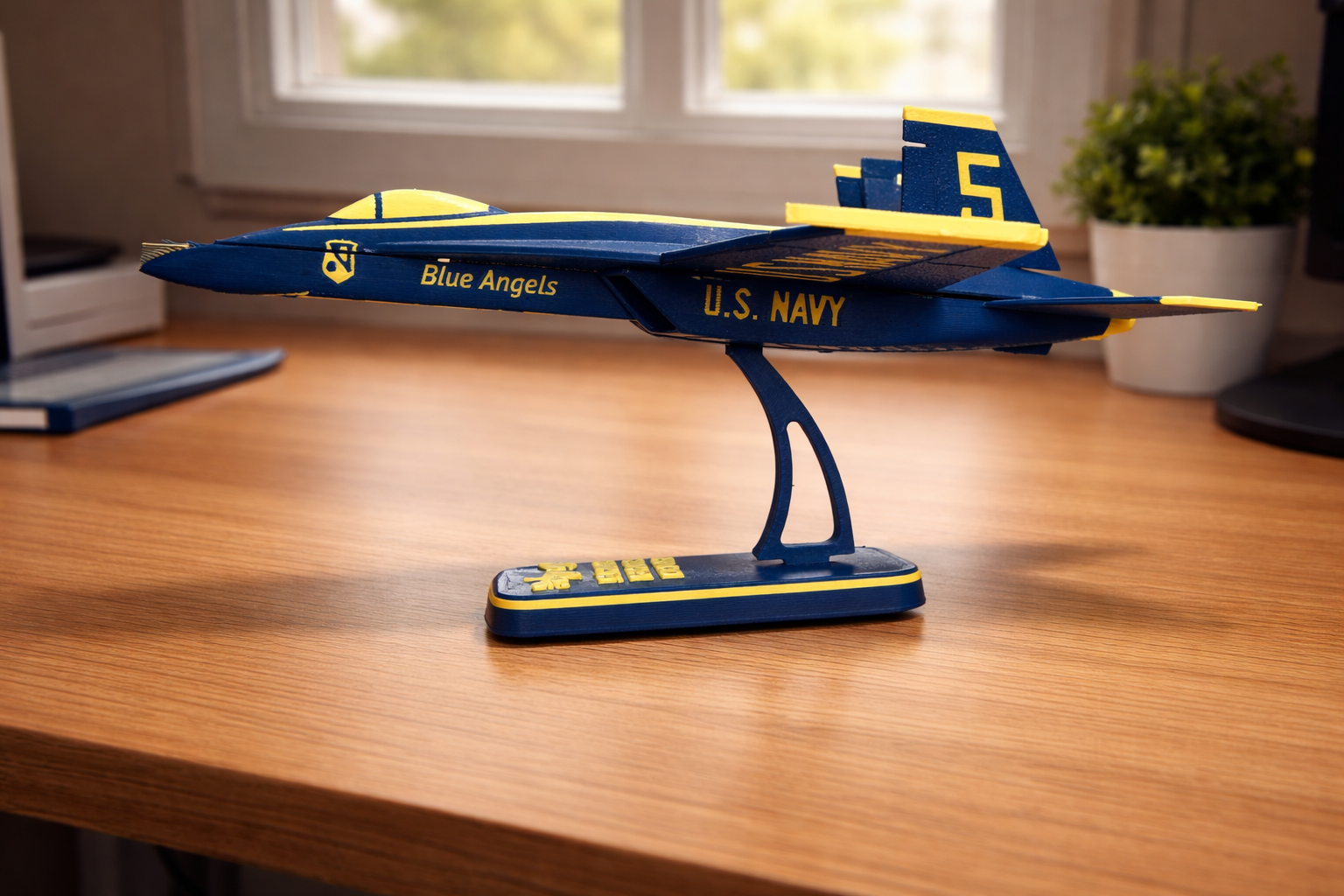 Blue Angels F/A-18 Super Hornet 3D Printed Aircraft Model Kit – Navy Demonstration Jet Edition