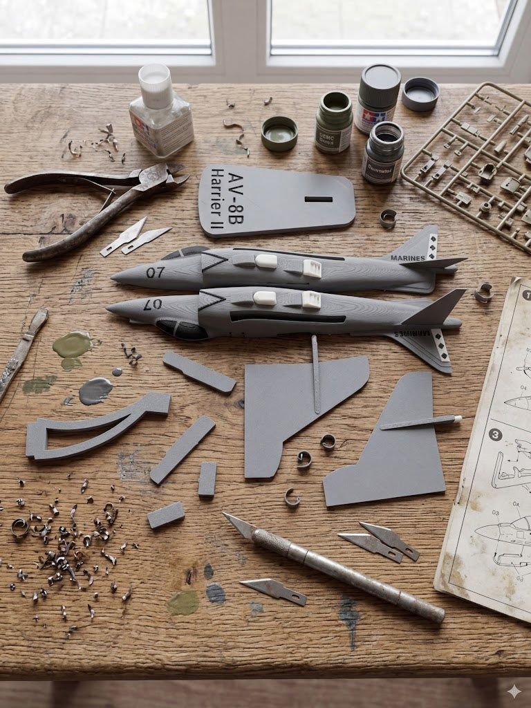 AV-8B Harrier II 3D Printed Model Kit Card