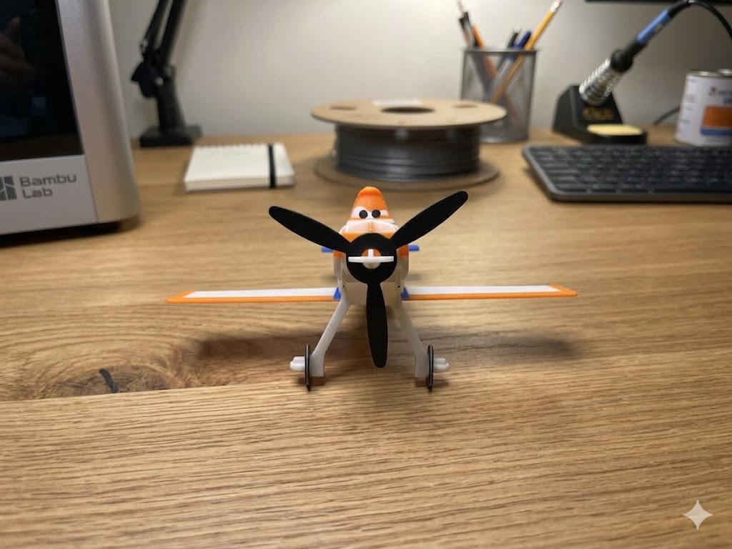 3D Printed Dusty Crophopper Model Kit – Inspired Cartoon Airplane Build Kit