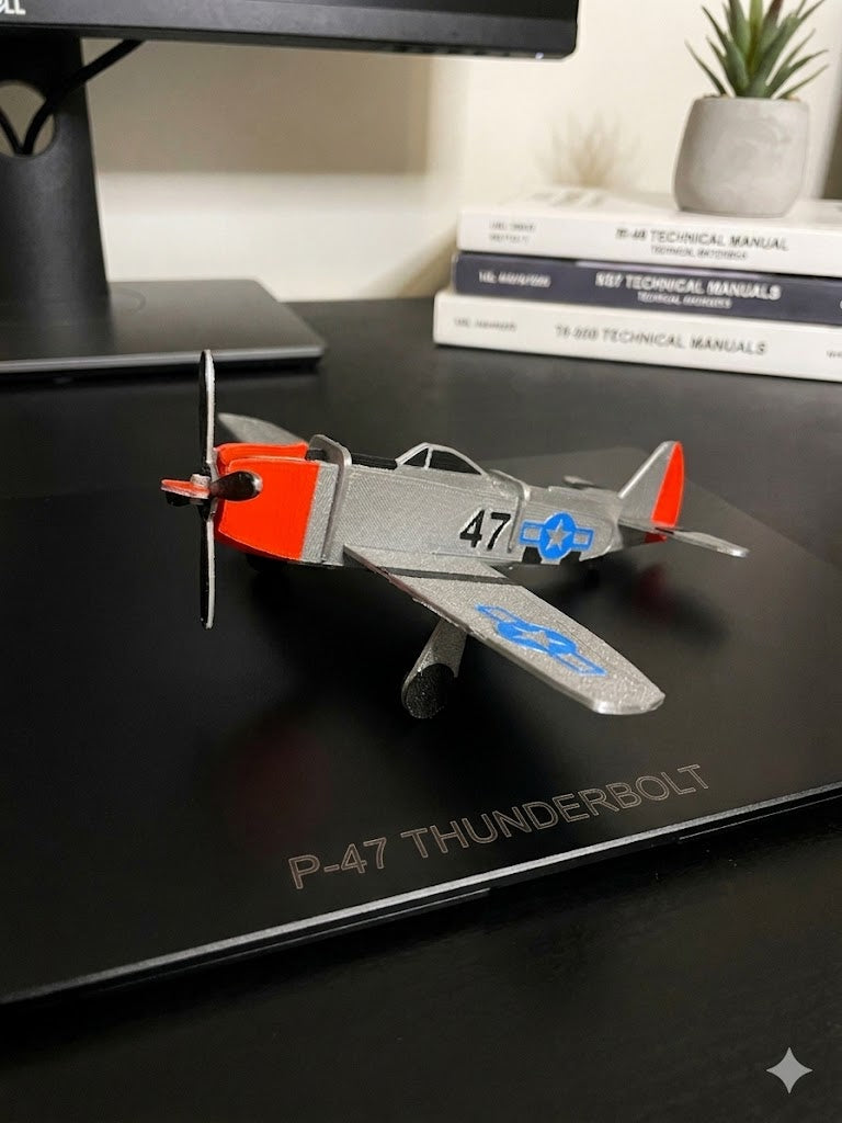 3D Printed P-47 Thunderbolt Model Kit – WWII Fighter Aircraft Build Kit