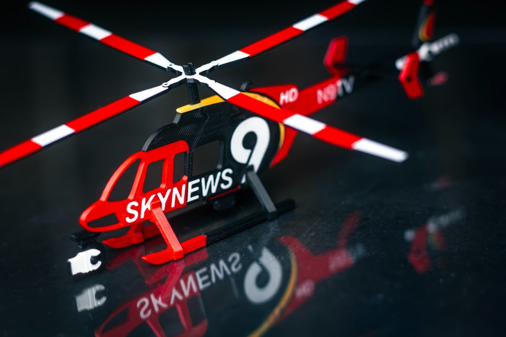 Bell 407 SkyNews 3D Printed Helicopter Model Kit