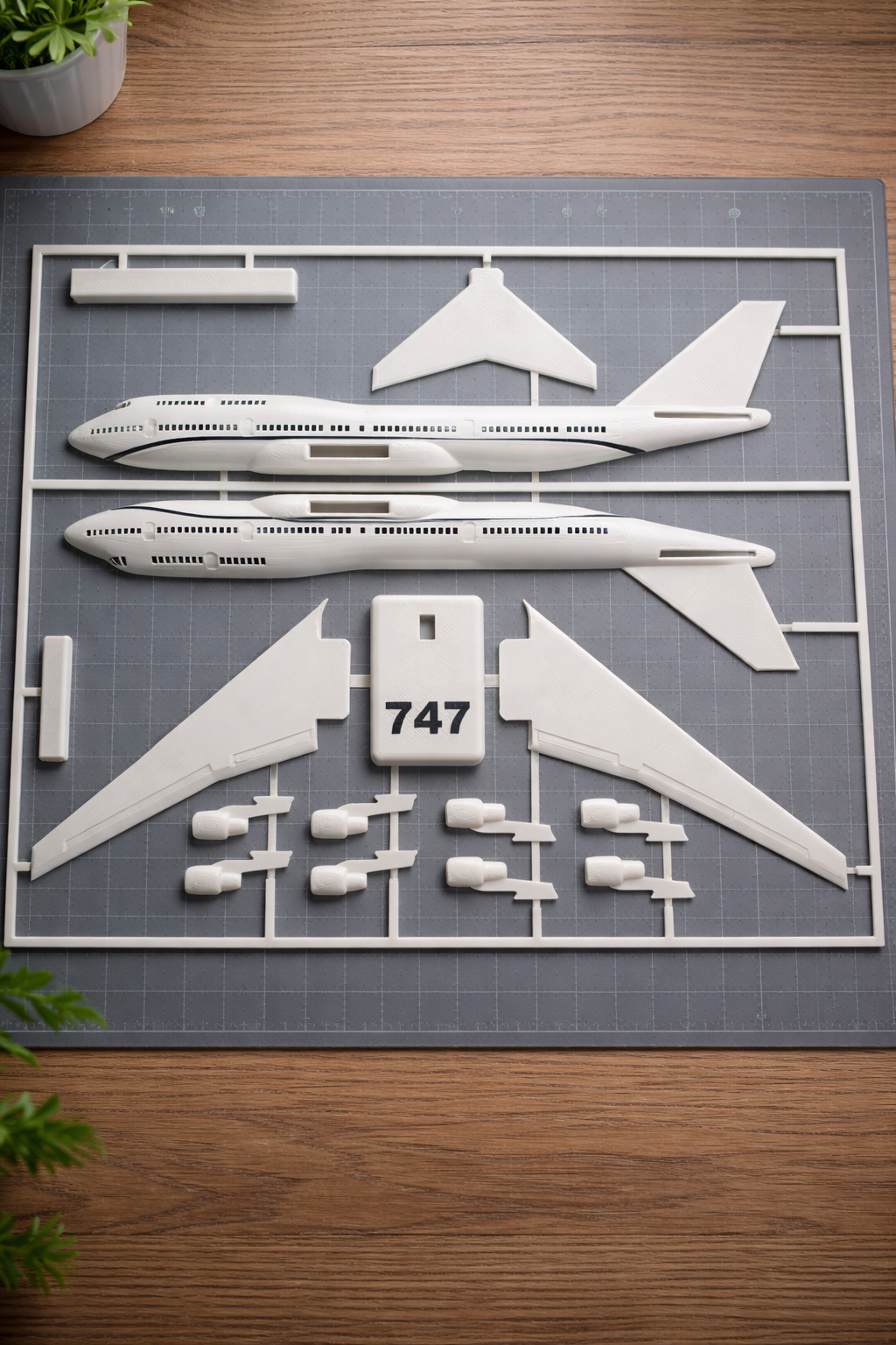 Boeing 747 Jumbo Jet 3D Printed Aircraft Model Kit – Commercial Airliner