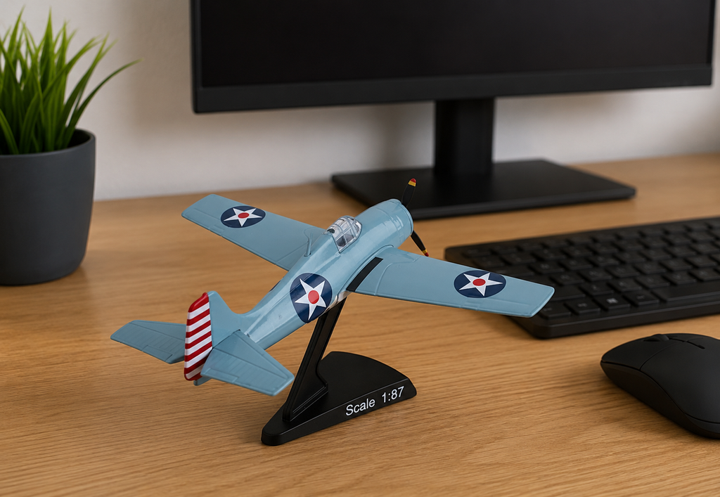 F4F Wildcat WWII Navy Fighter 3D Printed Model Kit – 1:87 Scale