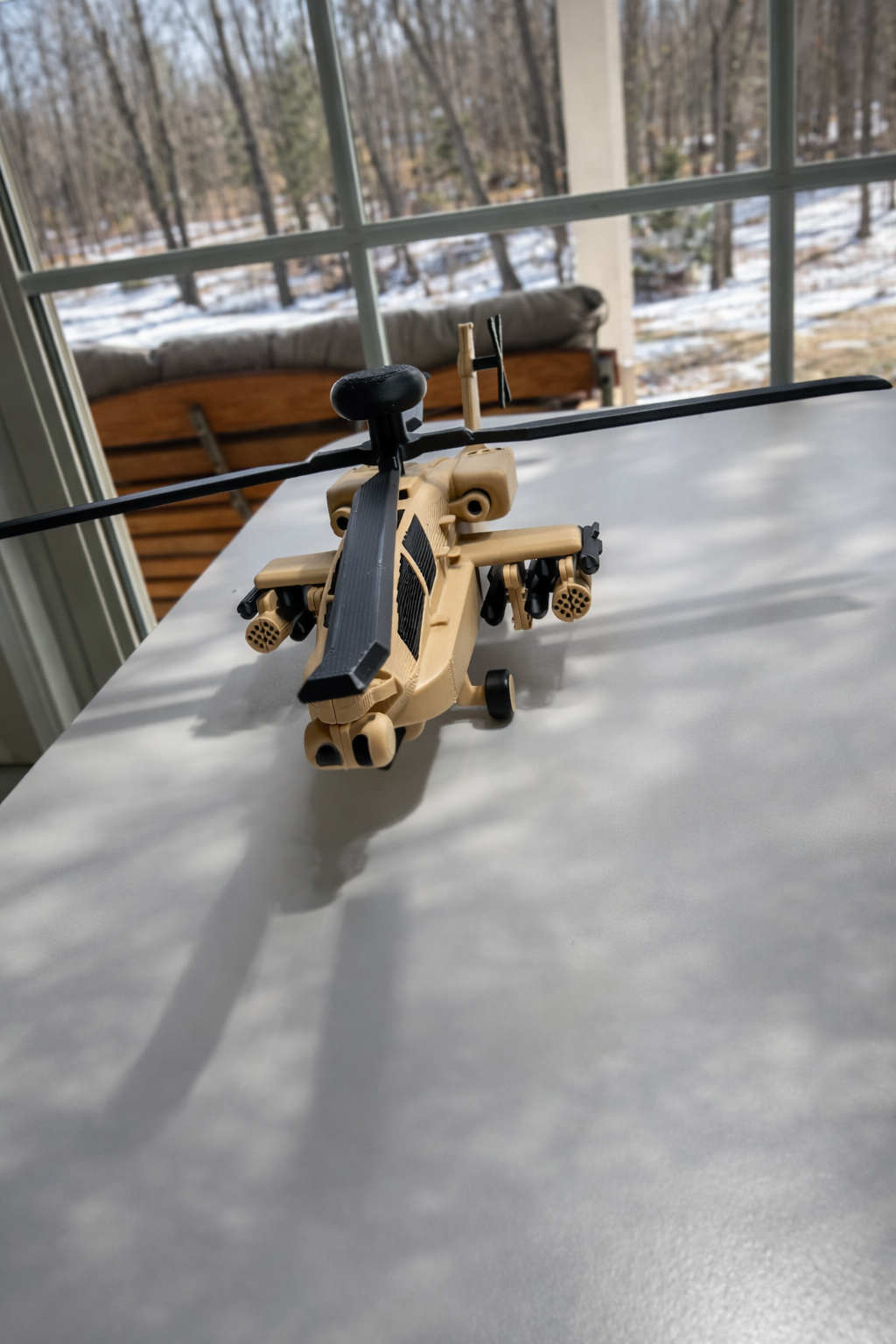 AH-64 Apache Helicopter 3D Printed Display Model – Military Attack Helicopter Edition