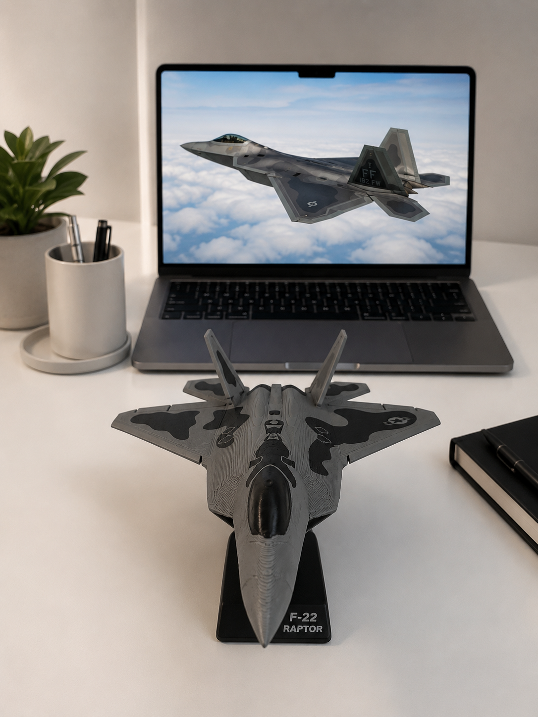 3D Printed F-22 Raptor Model Kit with Missiles – Fighter Jet DIY Build Kit Desk Decor