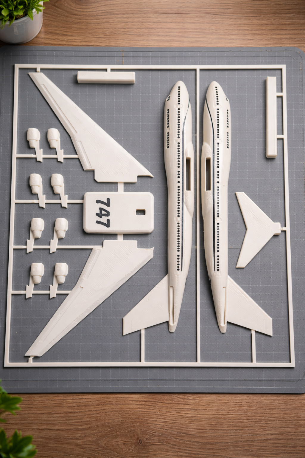 Boeing 747 Jumbo Jet 3D Printed Aircraft Model Kit – Commercial Airliner