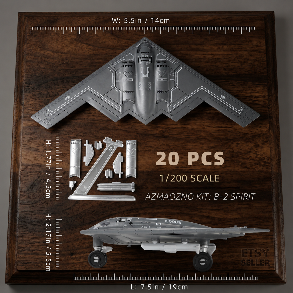 1/200 Scale B-2 Spirit Stealth Bomber Model Kit – 20 Piece Quick Build Aircraft