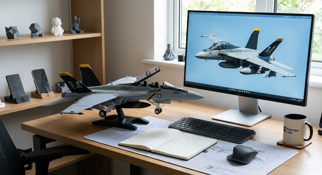 F/A-18 Super Hornet 3D Printed Model Kit – 1:100 Scale