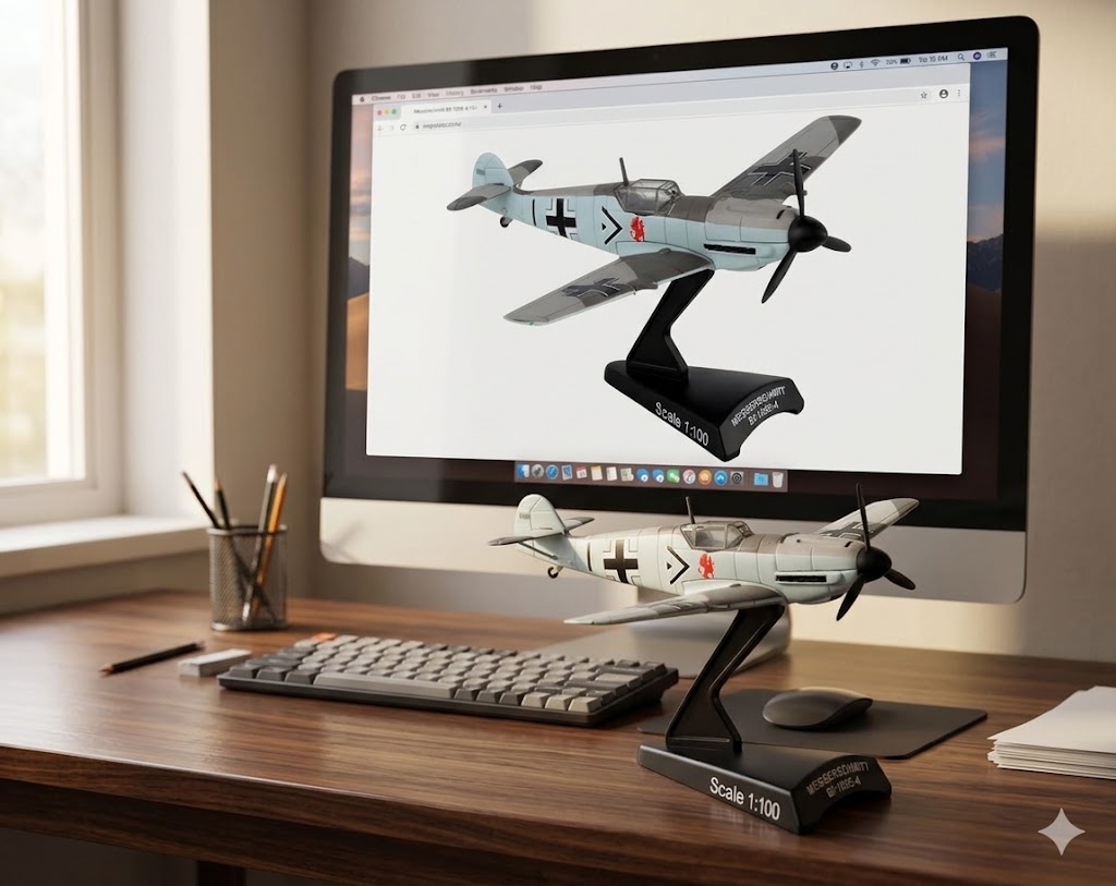 Messerschmitt Bf 109 “Adolf Galland” 3D Printed Model Kit – 1:87 Scale