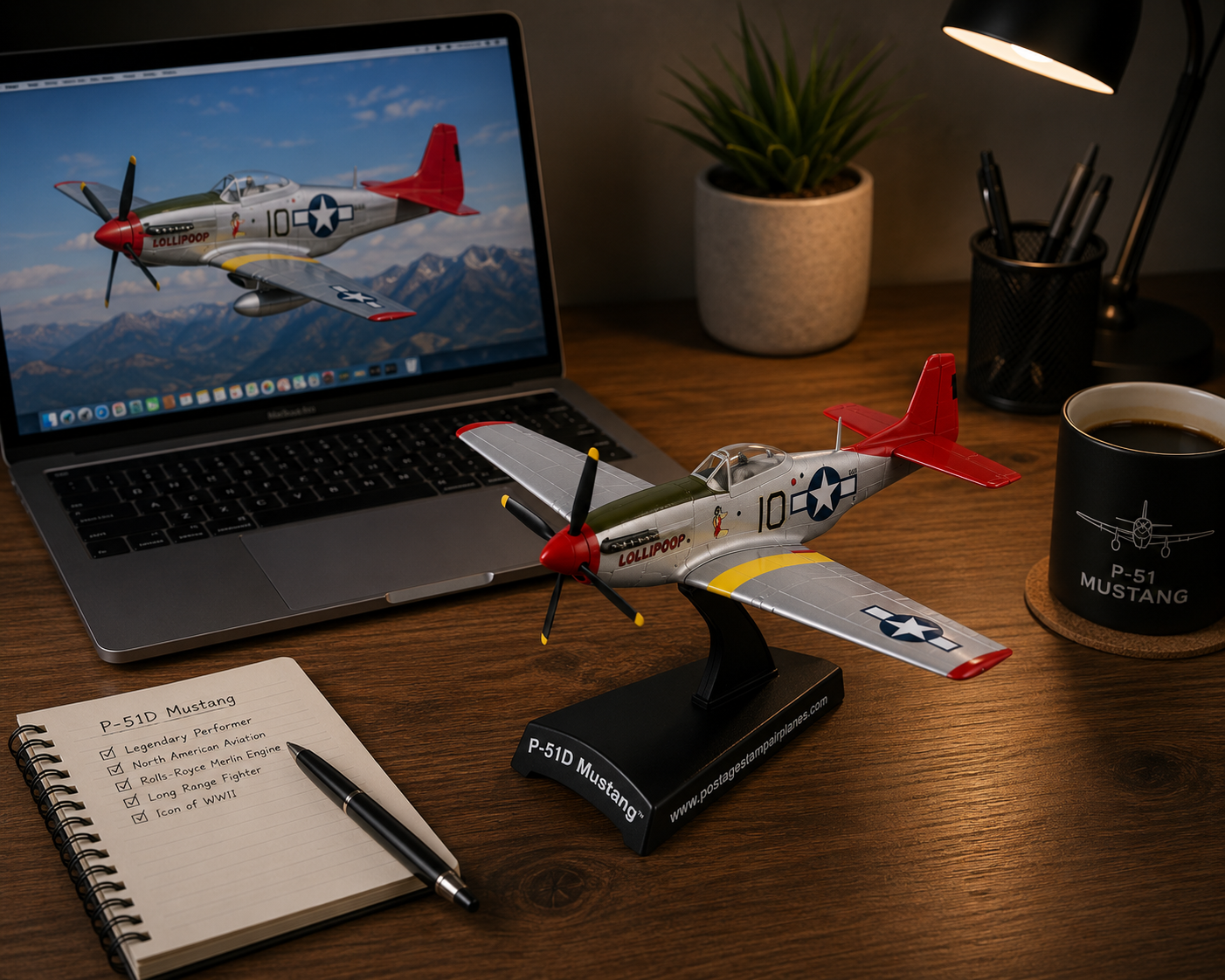 P-51D Mustang “Tuskegee Airmen” 3D Printed Model Kit – 1:100 Scale