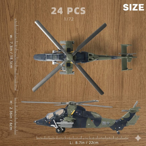 1:72 Scale EC-665 Army Helicopter Quick Build Model Kit – 24 Piece Military Helicopter Build