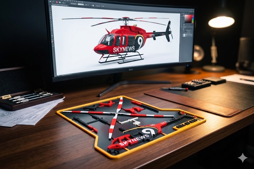 Bell 407 SkyNews 3D Printed Helicopter Model Kit
