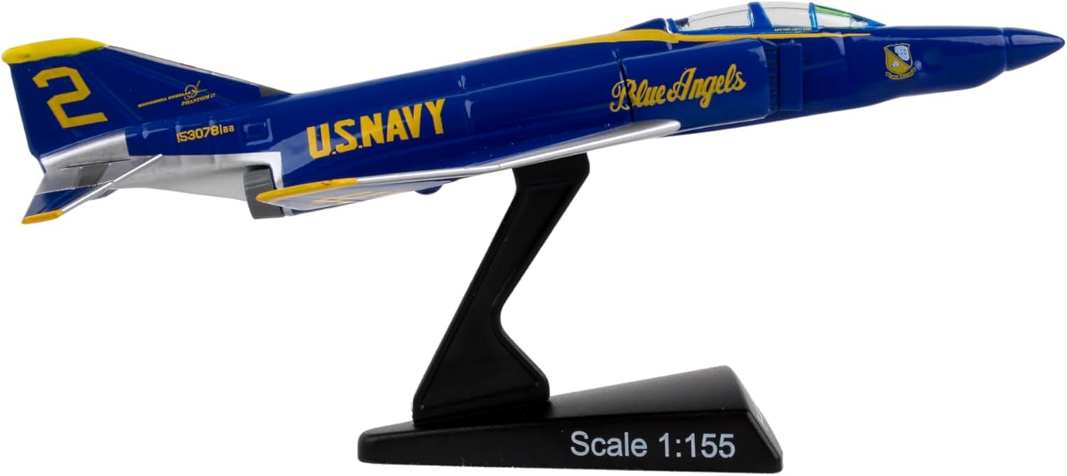 F-4 Phantom II Blue Angels Jet Display Model – 1:155 Scale Inspired Navy Aircraft