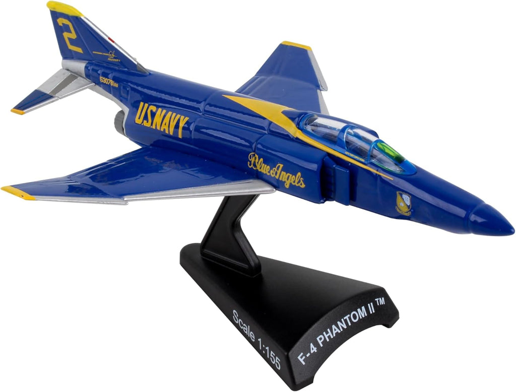 F-4 Phantom II Blue Angels Jet Display Model – 1:155 Scale Inspired Navy Aircraft