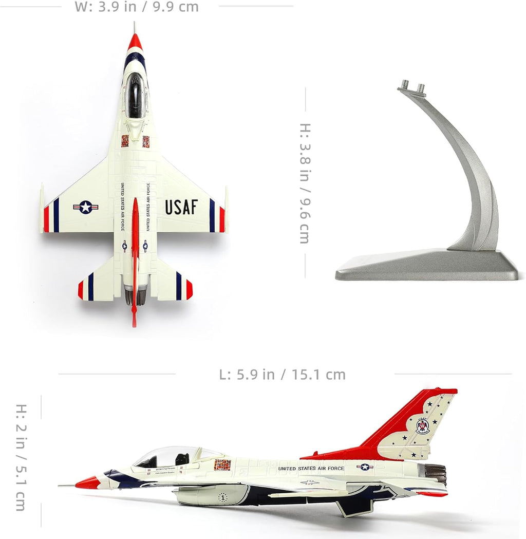 F-16C Fighting Falcon Thunderbird Display Model – 1:100 Scale USAF Fighter Jet