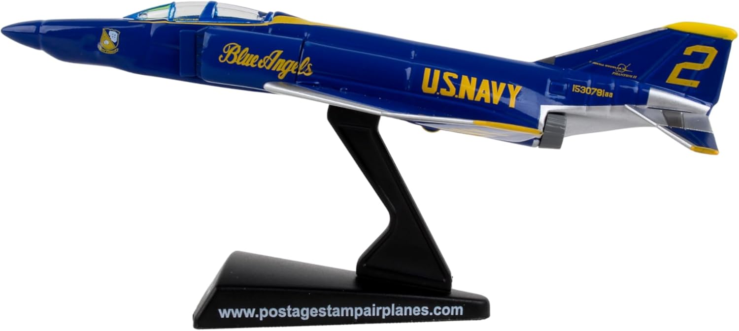 F-4 Phantom II Blue Angels Jet Display Model – 1:155 Scale Inspired Navy Aircraft