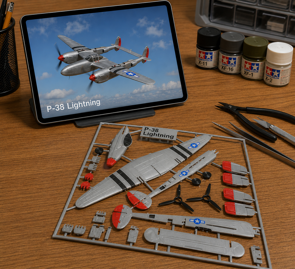 3D Printed P-38 Lightning Model Kit – WWII Twin-Engine Fighter Build Kit