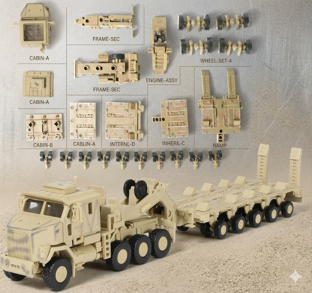1/72 Scale M1070 Military Truck Quick Build Model – Armored Vehicle Transport Build