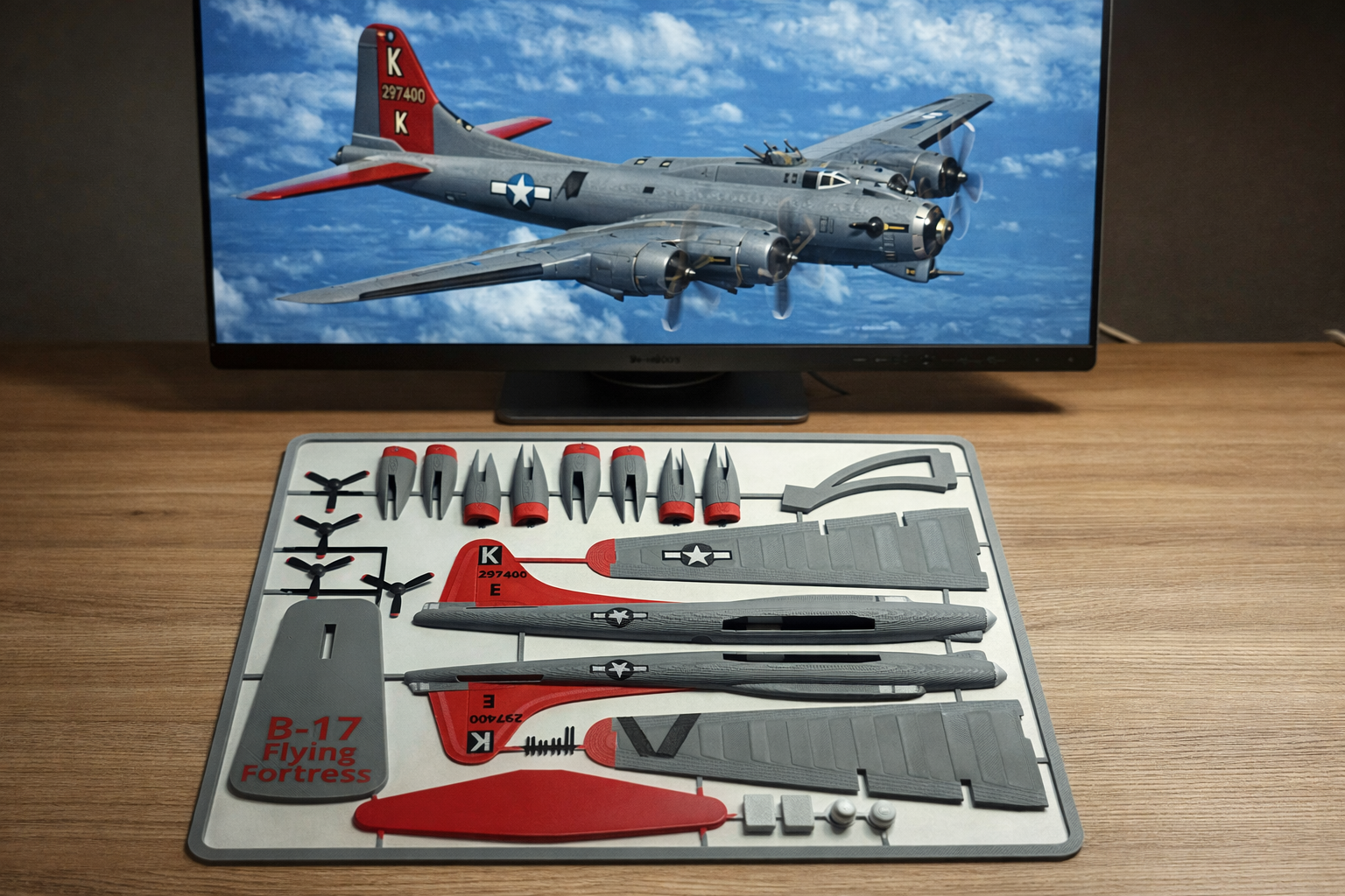 B-17 Flying Fortress 3D Printed Aircraft Model Kit – WWII Bomber Edition