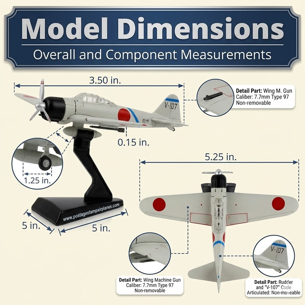 A6M2 Zero WWII Fighter Plane 3D Printed Model Kit – 1:97 Scale