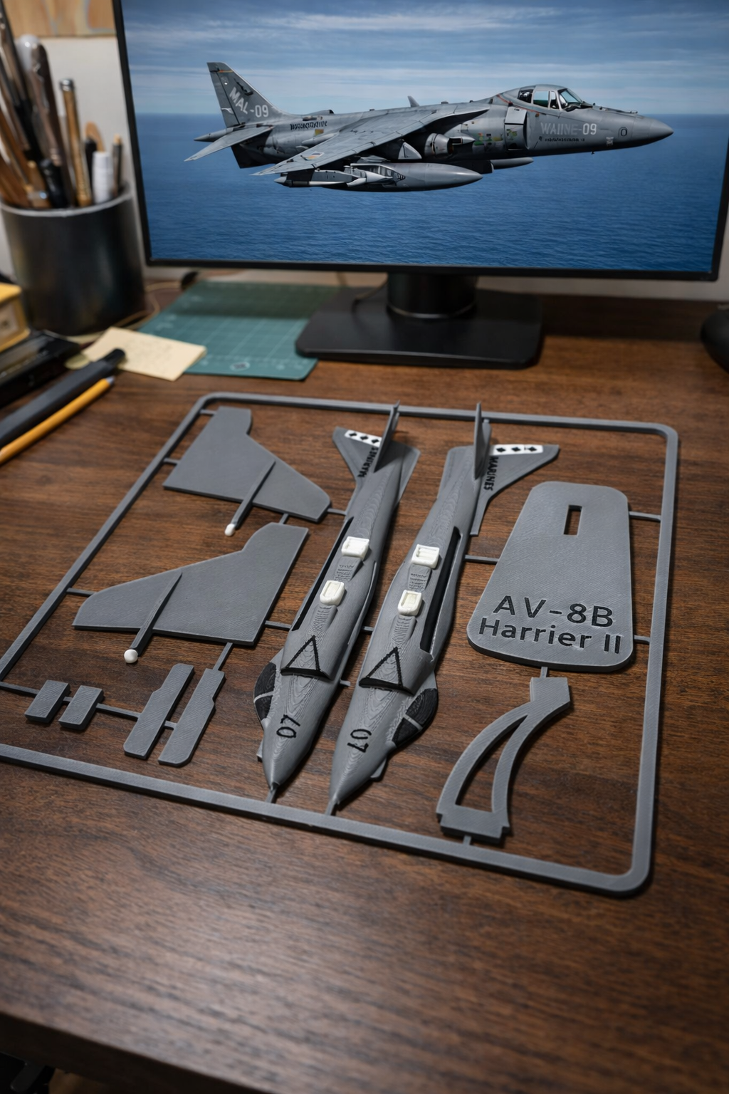 AV-8B Harrier II 3D Printed Model Kit Card