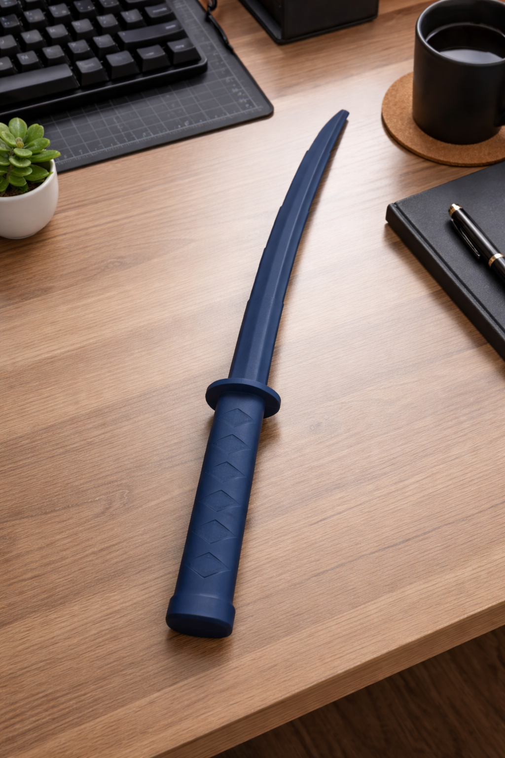 Anime Sword Handle Desk Prop Anime Sword Handle Desk Prop – 3D Printed Katana Grip Decor – Samurai Inspired Desk Accessory – Cosplay Display Piece