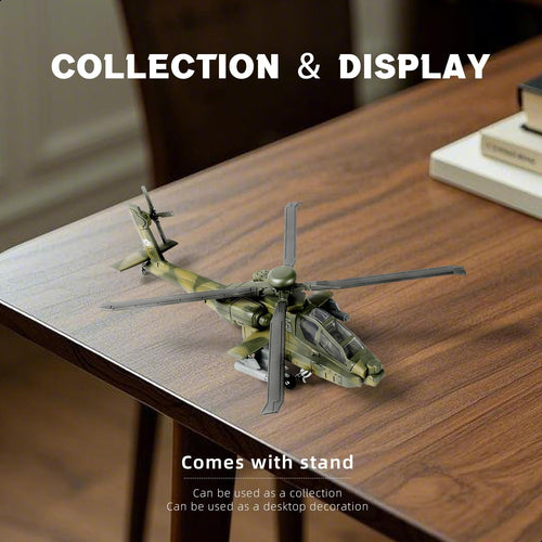 1:72 Scale AH-64 Apache Quick Build Helicopter Model Kit – 25 Piece Military Helicopter Build
