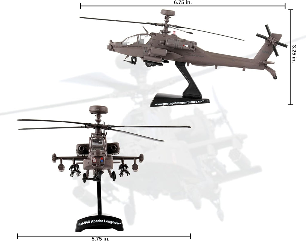 AH-64 Apache Longbow Helicopter Display Model – 1:100 Scale Inspired Military Aircraft