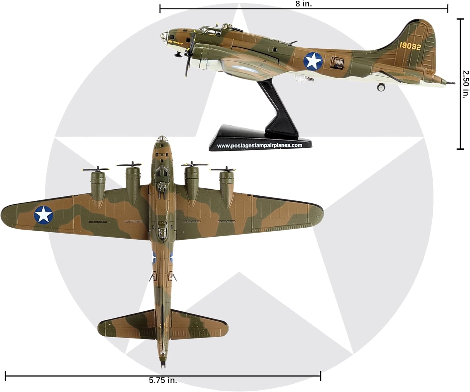 B-17E Flying Fortress “My Gal Sal” Display Model – 1:155 Scale Inspired WWII Bomber Aircraft