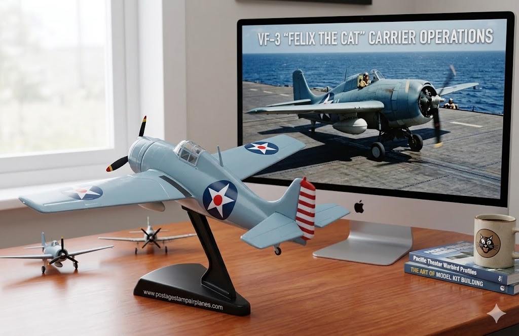 F4F Wildcat WWII Navy Fighter 3D Printed Model Kit – 1:87 Scale