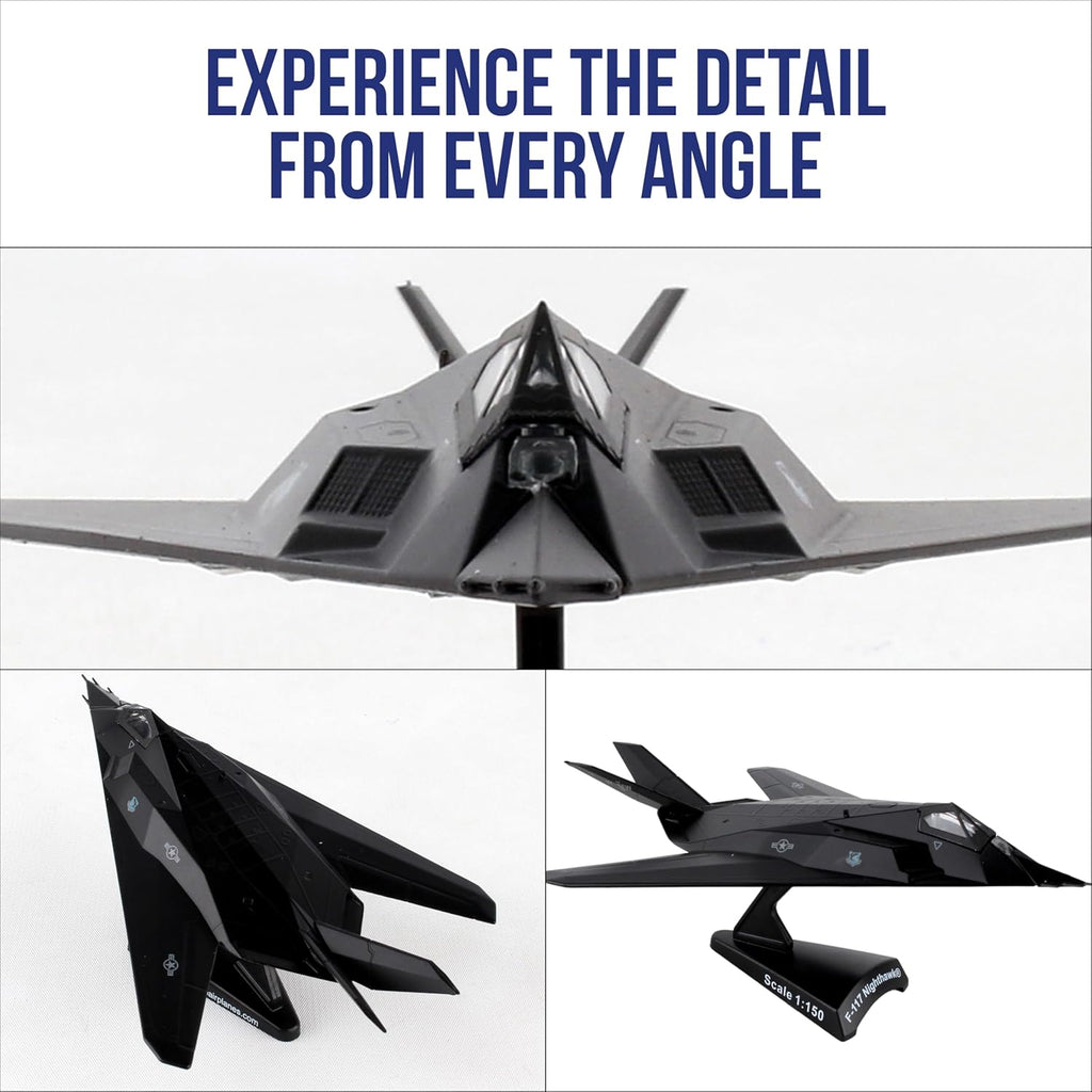 F-117 Nighthawk Stealth Aircraft Display Model – 1:150 Scale USAF Fighter Jet