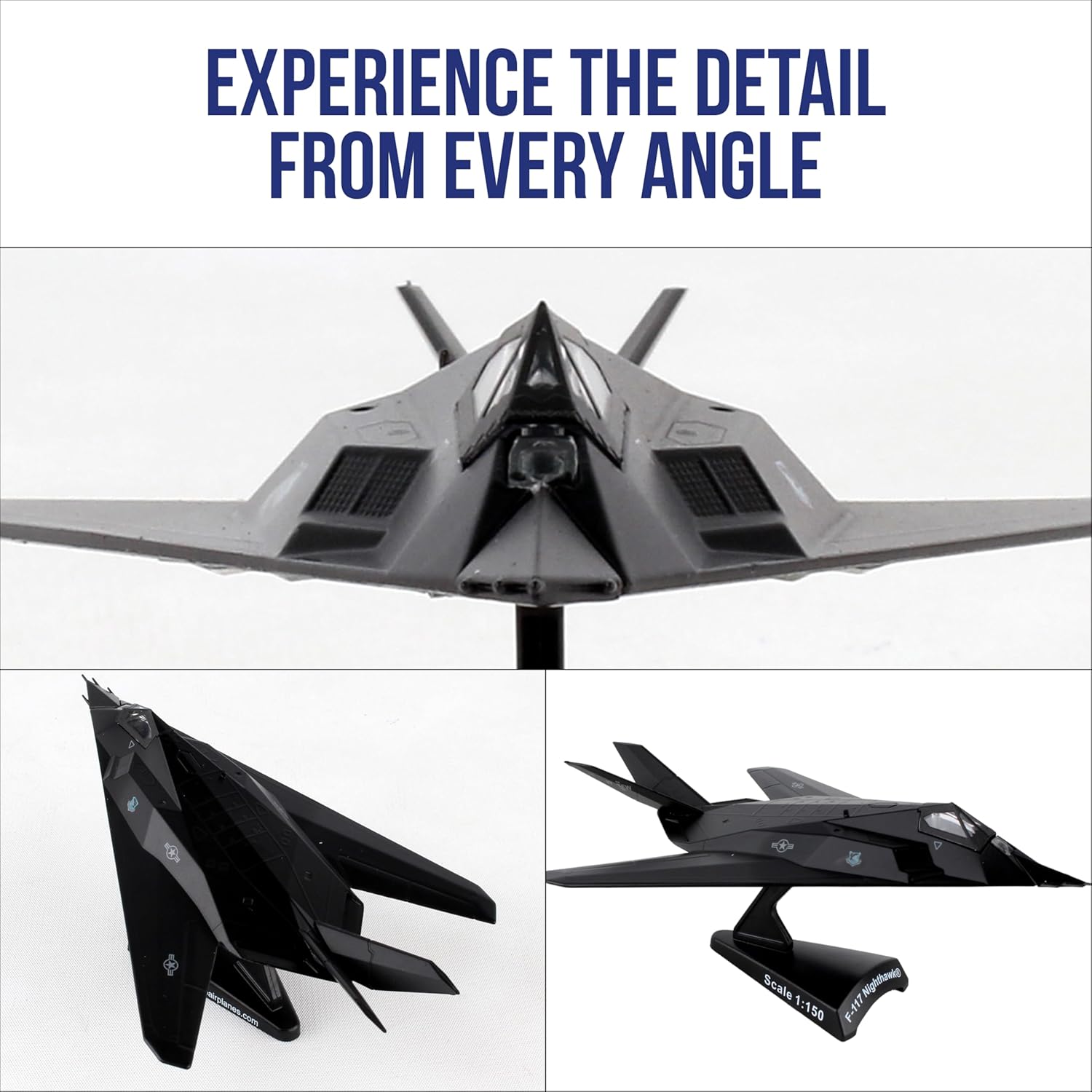 F-117 Nighthawk Stealth Aircraft Display Model – 1:150 Scale USAF Fighter Jet