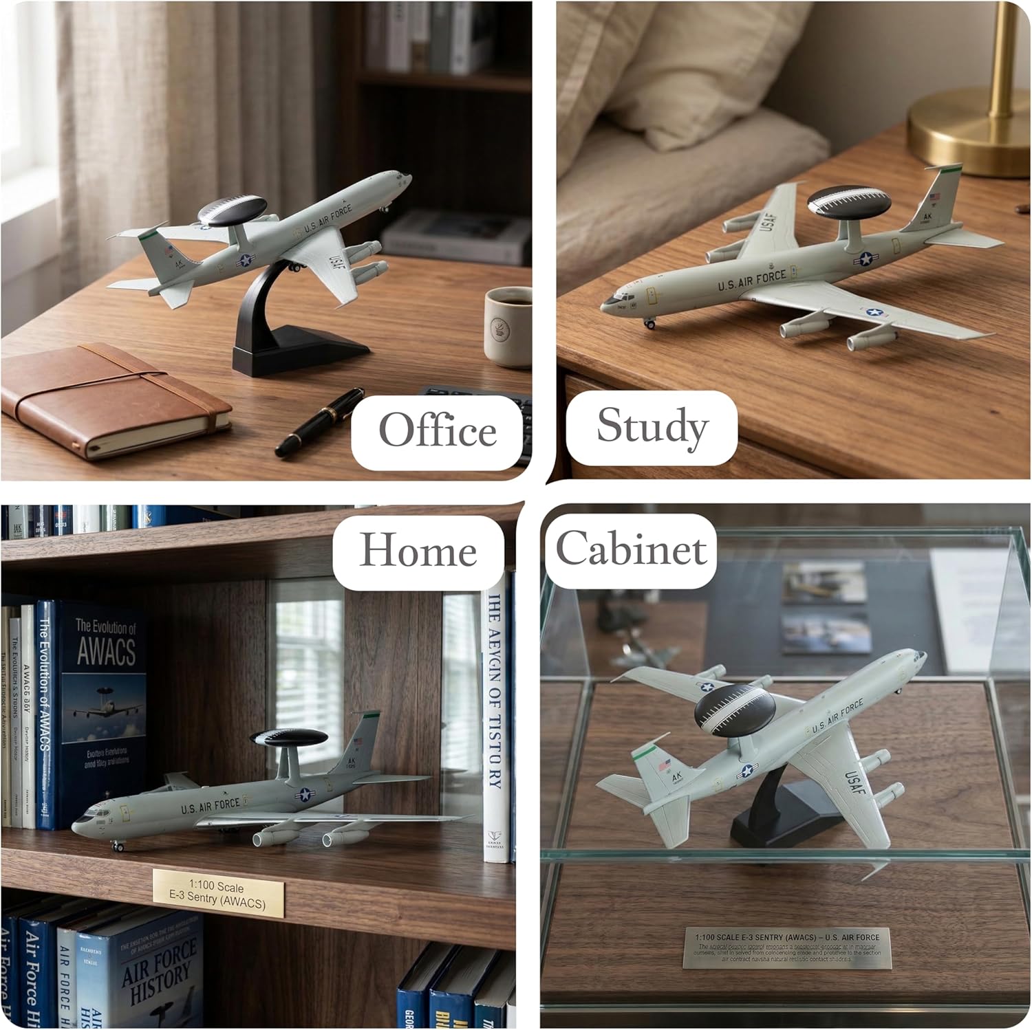Boeing E-3 Sentry AWACS Display Model – 1:200 Scale Inspired Military Aircraft