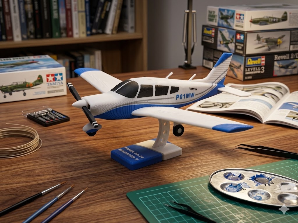 Piper PA-28 Warrior II 3D Printed Model Kit