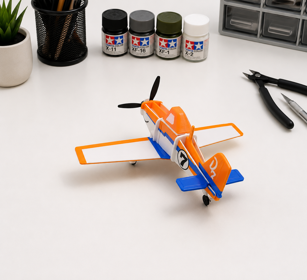 3D Printed Dusty Crophopper Model Kit – Inspired Cartoon Airplane Build Kit