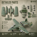 1:72 Scale A-10 Thunderbolt II Warthog Model Kit – 26 Piece Aircraft Build