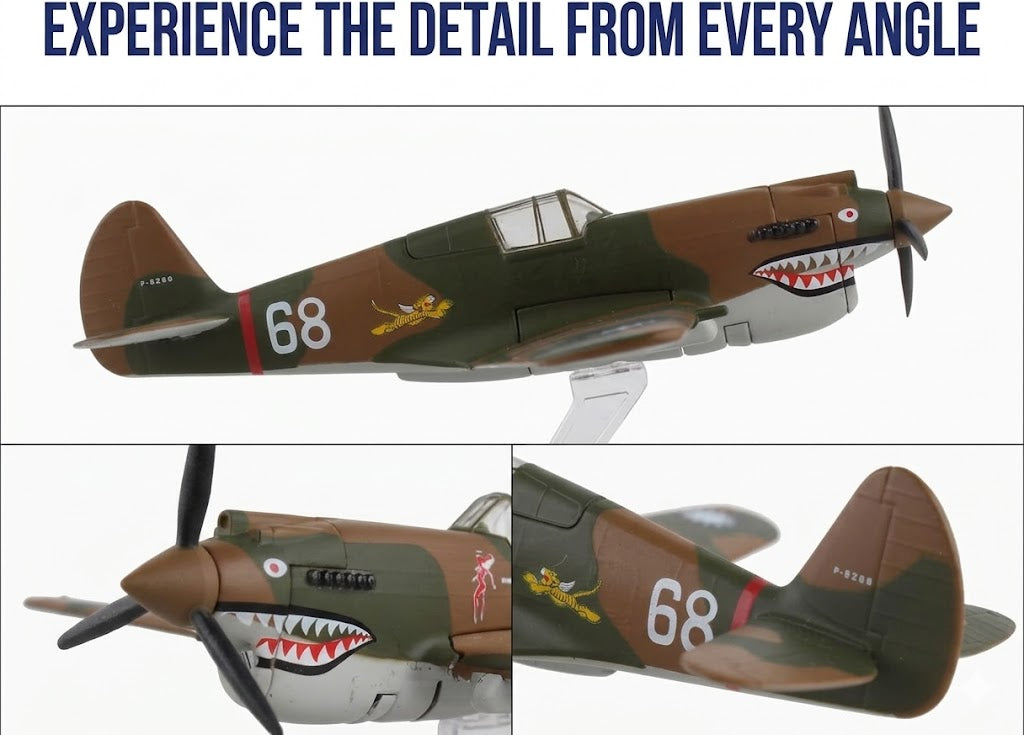 P-40 Warhawk “Hell’s Angels” 3D Printed Model Kit – 1:90 Scale